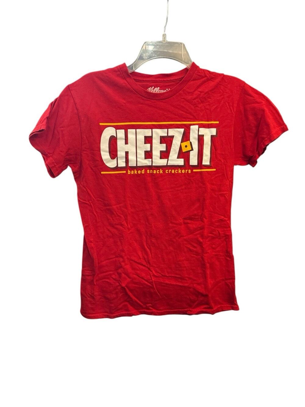 Kelloggs Cheez-its Baked Snack Crackers Logo Mens T Shirt Small Red